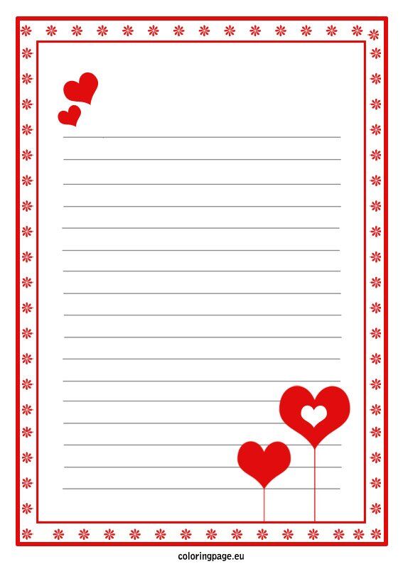 Love letter paper template
