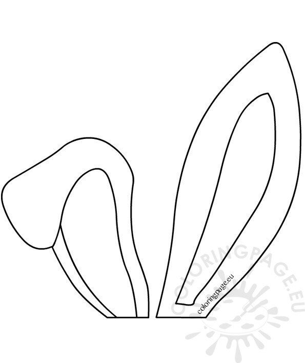 Bunny ears template coloring page - Easter Template