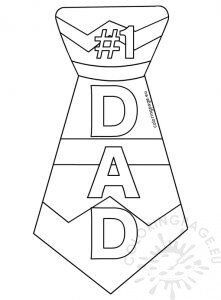 #1 Dad Tie Printable Template | Coloring Page