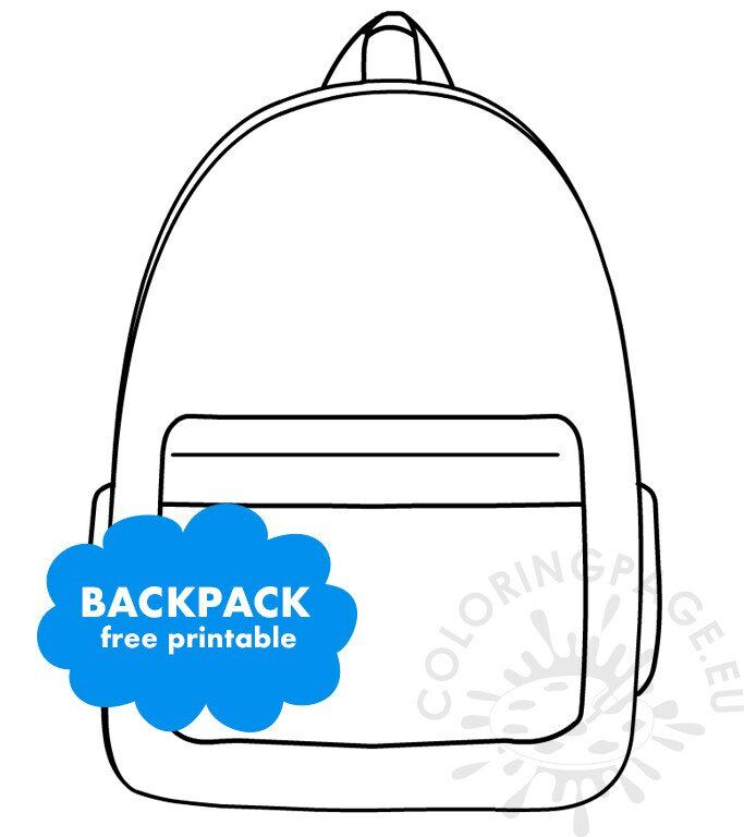 School backpack template | Coloring Page