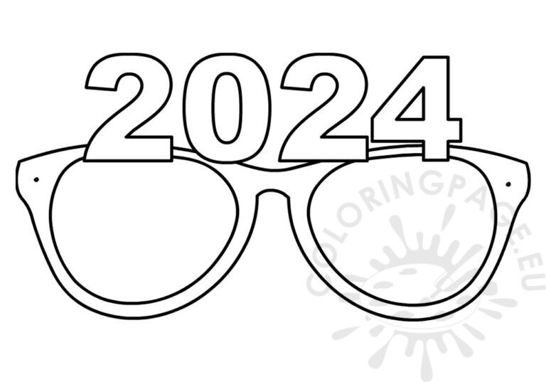 2024 Glasses template Coloring Page