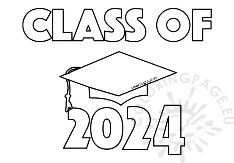 Graduation class of 2024 Coloring Page