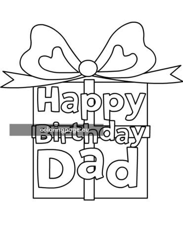 Printable Dad Birthday Card | Coloring Page